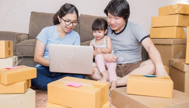 father,mother and kid in family business enterprise